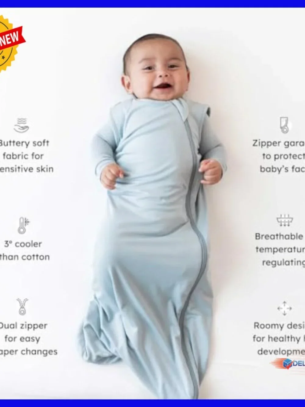 Large Bamboo Rayon Sleep Bag for Babies Toddlers 0.5 Tog